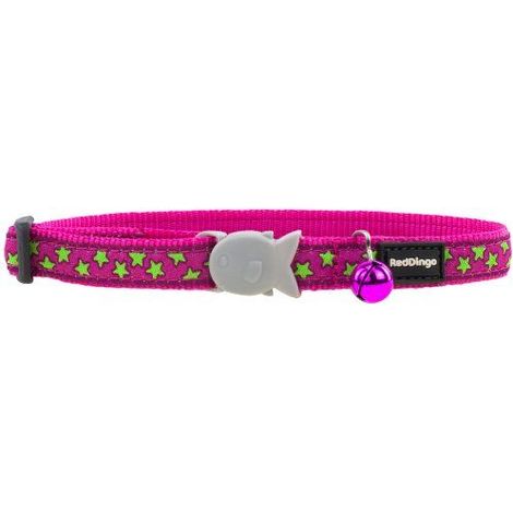 Collier Red Dingo Chats Fantaisie Rose étoiles vertes