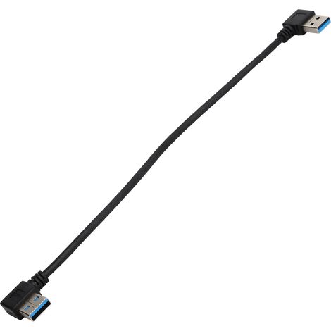 Câble USB 3.0 25cm Mâle à Mâle Angle Droit pour Transfert Rapide de Données (1/5)