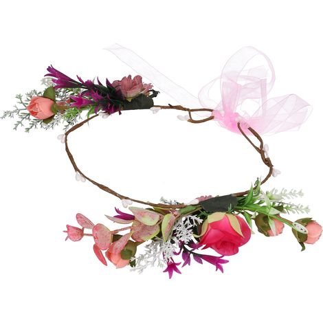 Blumentiara für die Braut, eleganter Rosenkranz, festlicher Kopfschmuck, romantisches Haarband für Hochzeiten und festliche Anlässe. (1/5)