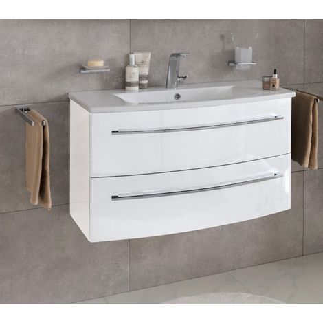 Lanzet Impulso Badmöbel Set 2-teilig, 90cm, Weiß-06372145 (1/5)