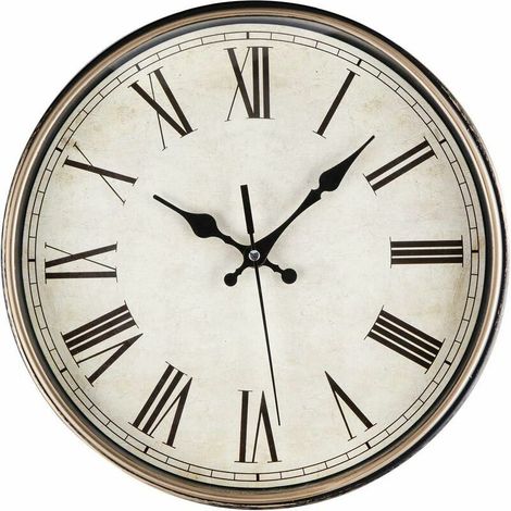 Horloge Murale Moderne Silencieuse à Quartz 30cm Fonctionnant sur Batterie avec Chiffres Romains, Pendules Murale Vintage,pour la Chambre, la Maison, la Cuisine, la Chambre, le Bureau, l'école (1/5)