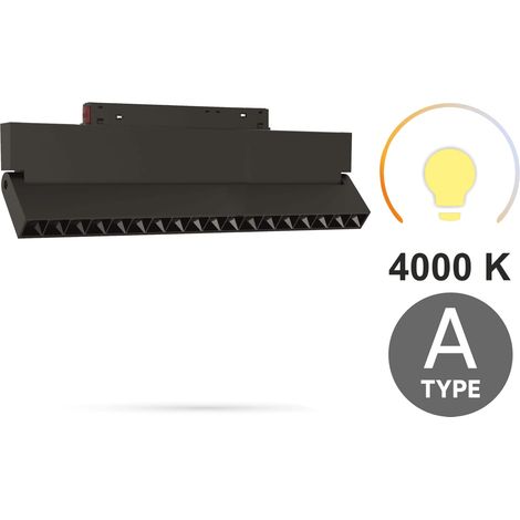 Faretto lineare a LED regolabile 18W 3CCT 3000K 4000K 6000K Tipo A per binari magnetici SMART TRACK 48VDC (1/5)