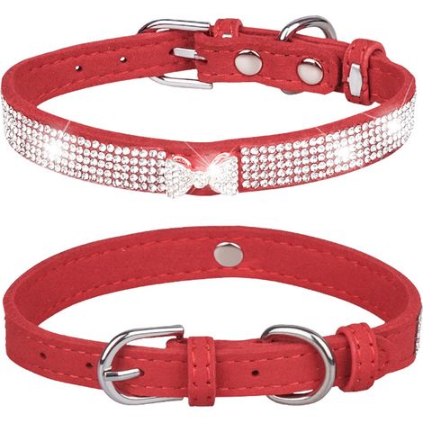 Collier Pour Chat Et Chien En Velours Avec Couronne Strass - Réglable Pour Petit Moyen Grand Animal - 1 Pièce (1/5)