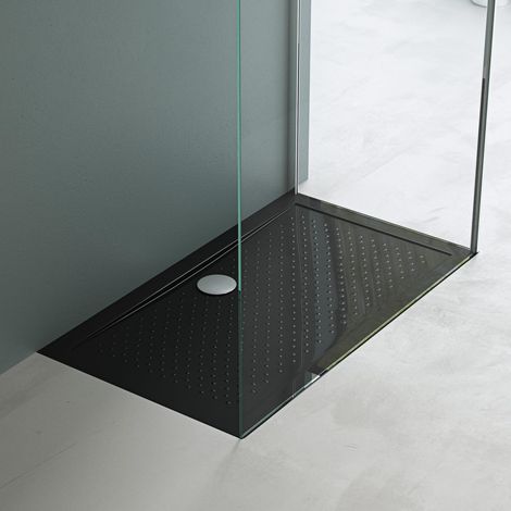 Mai & Mai Piatto Doccia 70x120x4 cm con Piletta di Scarico Inclusa (AL01) Superficie Antiscivolo Acrilico Nero Rettangolare Lucia02AR (1/5)