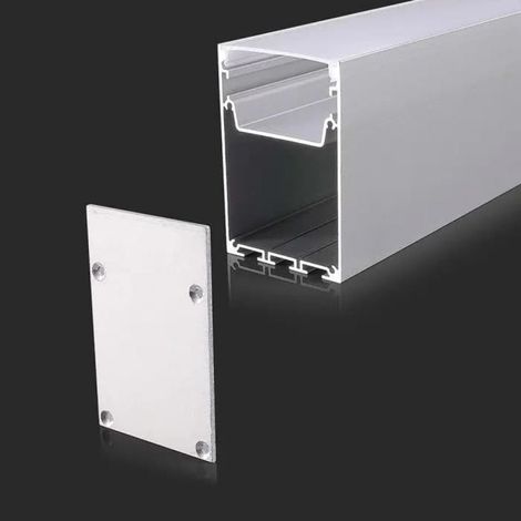 V-TAC Profilo Alluminio Bianco Opaco per Strip LED 2000x50x75mm