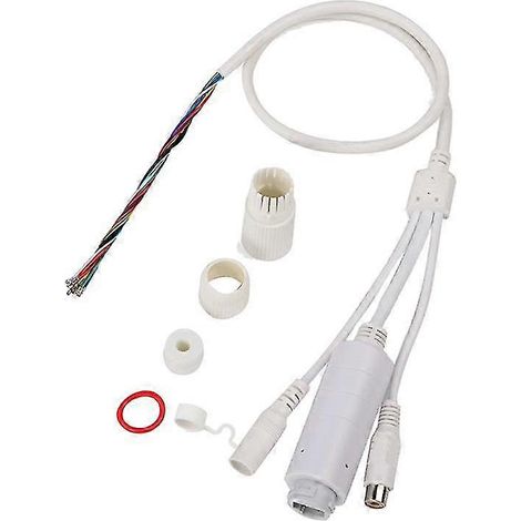 Câble adaptateur PoE étanche, câble répartiteur PoE avec fonction audio, 48 V vers 12 V 1 A, conforme à la norme IEEE 802.3af, convient aux caméras IP. (1/5)