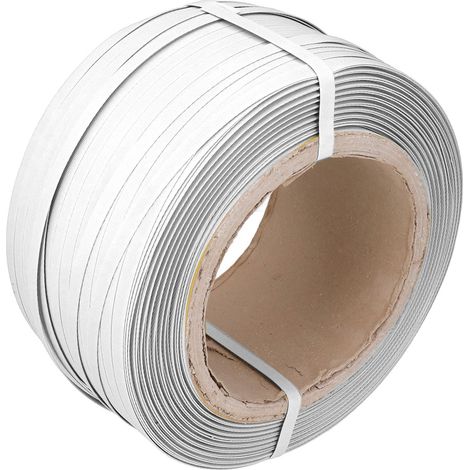 Feuillard d'emballage pour machine, en plastique PP, semi-automatique, 500 mètres, résistance 20 kg, blanc (1/5)