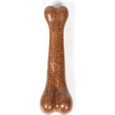 Jouet à mâcher en forme d'os, parfum bœuf, résistant aux déchirures, durable, simulation, jouet à mâcher interactif pour chien, marron (1/4)