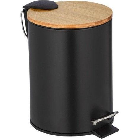 Wenko Tortona cubo de basura con pedal 3 litros negro (1/3)