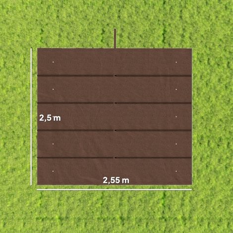 Toit de pergola 3 x 3 m rétractable, polyester 180 g/m², café HAVRYA (1/2)