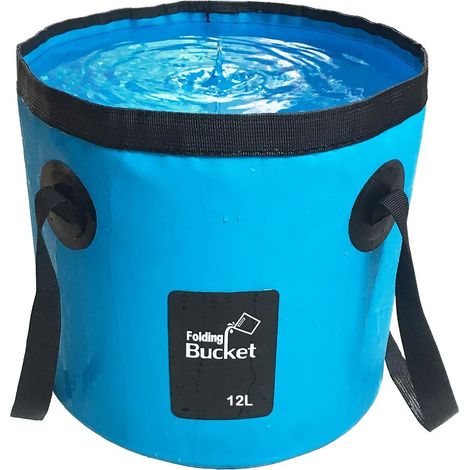 Seau Pliable 12L Portable Multifonctionnel - Pliable pour Bassin de Lavage - Conteneur d'Eau pour Pêche, Camping, Jardinage (1/5)