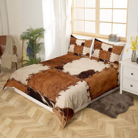 Housse De Couette - 140x200cm - Imprimé Vache - Pour Chambre À Coucher - Lot De 3 Pièces (1/5)