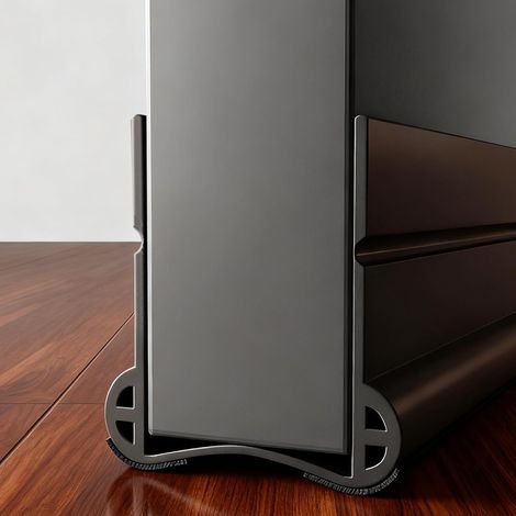Bas de Porte Isolant Universel 93 cm avec Feutre Insonorisant, Nouveau 2026 - Joint Adhésif Réglable pour Portes 3.5-5.5 cm, Bloque Courants d'Air Odeurs et Insectes (Noir) (1/5)