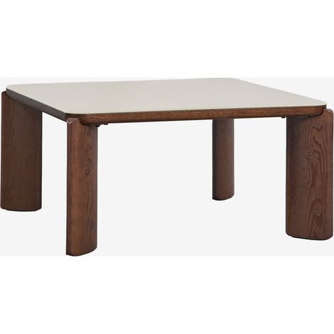 SKLUM Quadratischer Couchtisch 80x80 cm aus gehärtetem Glas und MDF Nilea Beige Tapioca                                   (1/5)