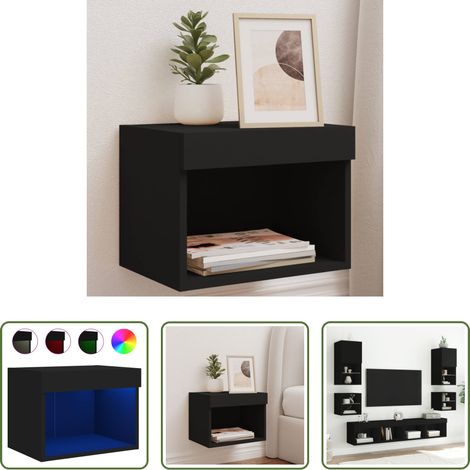 LED-Leuchten - Wand-Nachttisch mit LED-Leuchten Schwarz (1/5)