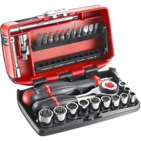 Facom R.360NANO-U112 Set Chiavi Cricchetto Bussole Impugnatura Girevole Nano 1/4" 27 Pezzi