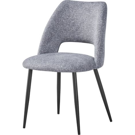 Chaise repas tissu chenille gris Tom Takasit (1/5)