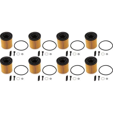 Ensemble de filtre à huile 8 pièces (avec joints) pour moteurs K3 Rio 1.6L et 1.5L 26350-2M000 263502M000 26350 2M000 (1/4)