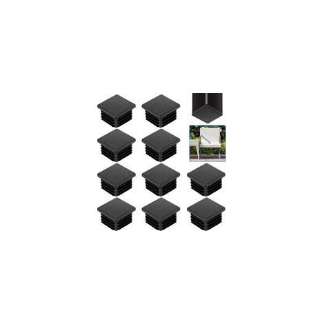 20 tapas de extremo para tubo cuadrado de 4040 mm, tapas negras para tubo cuadrado, tapas de plástico para tubo cuadrado, tapas sólidas para tubo de silla, tapas para patas de mesa para muebles, armar