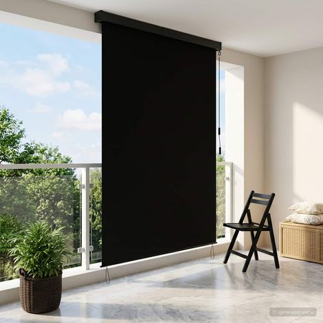 vidaXL Tenda a rullo Nero 60 x 250 cm Tessuto e Alluminio