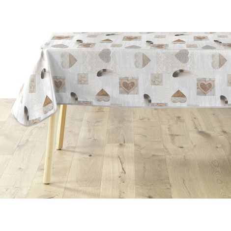 Nappe Imprimé "Delicia" 140x240cm Taupe (1/3)