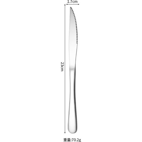 Ensemble de 8 couteaux à steak de dîner tranchants, couteau dentelé en acier inoxydable, lave - vaisselle approprié, robuste et facile à nettoyer