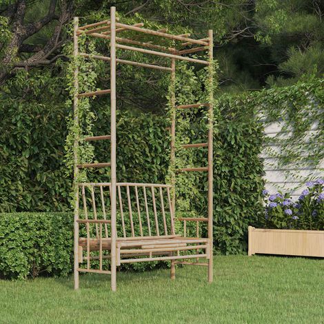 Banc de jardin avec pergola Banquette de Jardin - Mobilier de jardin 116 cm Bambou BV557493 - BonneVie (1/5)