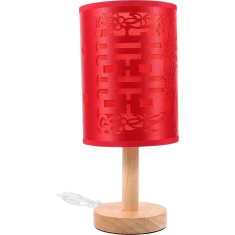 PLAFOPE Lampe de Table Rouge Mariage en Fer et Bois, Chevet (1/5)