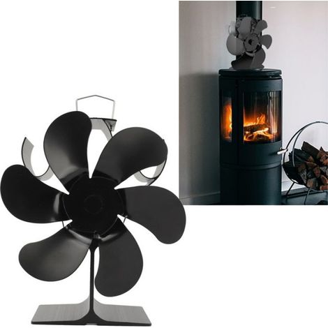 ventilateur de cheminée Ventilateur de poêle à 6 pales, ventilateur thermoélectrique alimenté par la bricolage cheminee (1/4)