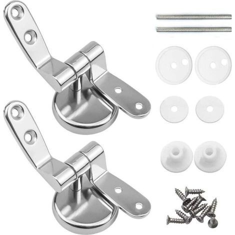 Ersandy Charniere Abattant, Lot de 2 charnières de rechange pour lunette WC avec fixations en alliage de zinc (1/5)