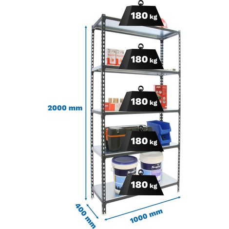 Simonrack Simonclick Plus 5/400 Regal Anthrazit Weiß