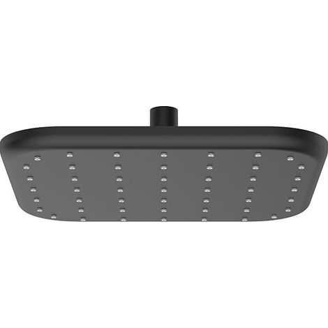 AquaCraft 100 Kopfbrause eckig 250x250 mm schwarz matt  Regendusche ABS Kunststoff   Duschkopf 12 l/min  Antikalk-Düsen  Wand- oder Deckenmontage  Duschzubehör modern