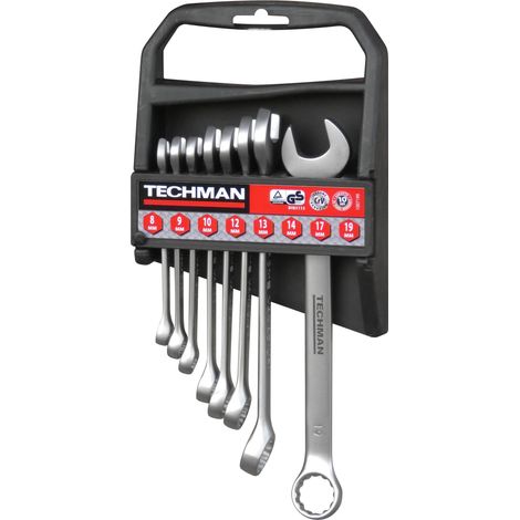 Set di 8 chiavi combinate Industries: 8/9/10/12/13/14/17/19 mm TECHMAN