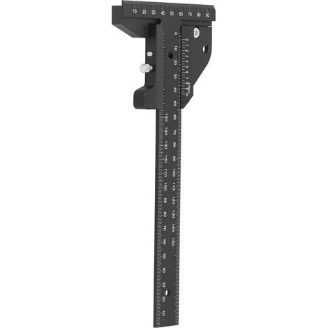 Regla en forma de T, regla para carpintería, regla de aleación de aluminio de 0-100 mm/0-210 mm, regla de marcado y medición para madera, regla de marcado en forma de T para carpintería. (1/5)