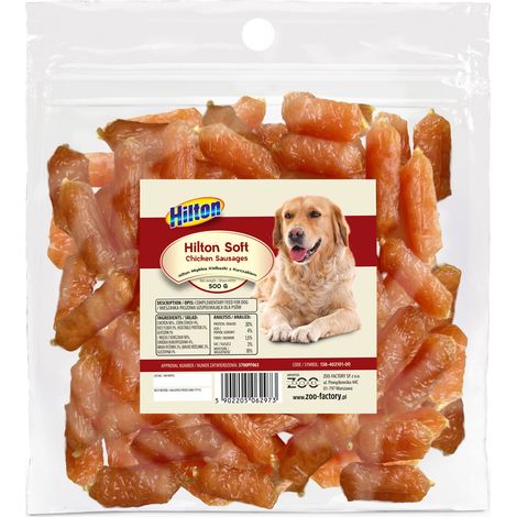 Salchichas suaves Hilton con pollo para perros 500g