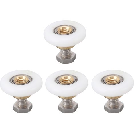 Lot de 4 roulettes de porte de douche, galets de roulement, poulies de rechange pour porte de douche en verre de salle de bain, 25 mm (1/5)