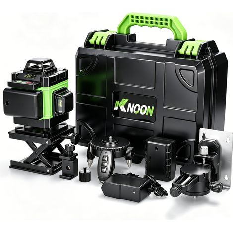 KKmoon Kit Niveau Laser 16 Lignes Autonivelant, Batterie Lithium Rechargeable Incluse, Outil Polyvalent Étanche Pour Bricolage Et Travaux, Livraison Locale En France (1/5)
