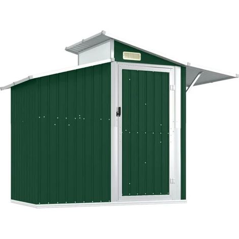 Abri de Jardin vert 270 x 130 x 208,5 cm Métal galvanisé - Abri de jardin rangement extérieur résistant terrasse outils (1/5)