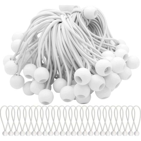 Lot de 50 tendeurs élastiques 150mm Caoutchouc et plastique Résistance aux intempéries Pour tentes, bannières et bâches (1/5)