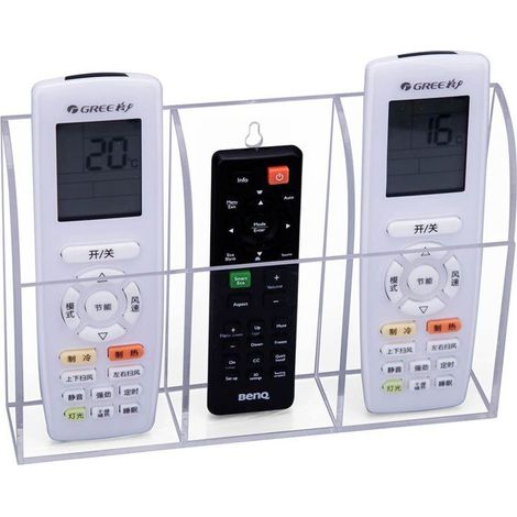 rangementsSupport de télécommande TV en acrylique transparent, support mural pour télécommande, organisateur multimédia, boîte de rangement pour téléphone, climatiseur, étui de rangement pour t (1/3)