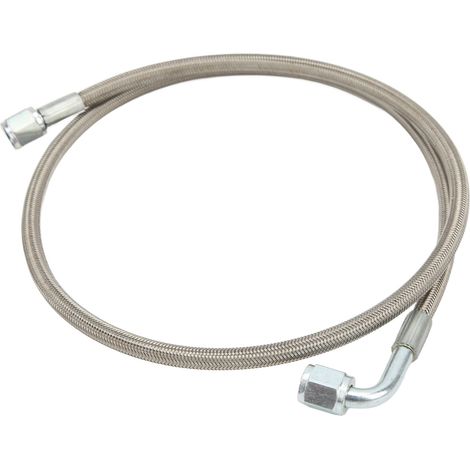 Tuyau d'alimentation d'huile turbo 4AN à 90 degrés en acier inoxydable tressé, 48 pouces (1/5)