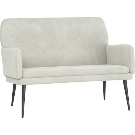 Banco de terciopelo crema 108x79x79 cm vidaXL