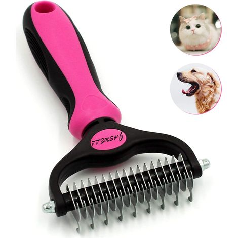 Brosse pour Sous-Poil, Brosse Démêlante pour Chiens et Chats à Poils Mi-Longs à Longs - Brosse pour Sous-Poil contre les Nœuds et le Sous-Poil (1/5)