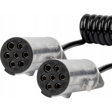 Cavo a spirale per rimorchio TIR, 2 connettori a 7 pin tipo N, 5 m, 24 V, AMIO-04379 (1/4)