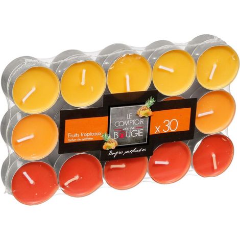 Lot de 30 Bougies Parfumées "Nina" 3,7cm Fruits Tropicaux (1/4)