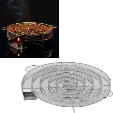 Runder Kaltrauchgenerator, Grillrost, Edelstahl-Räucherschale für Speck und geräuchertes Fleisch (1/5)