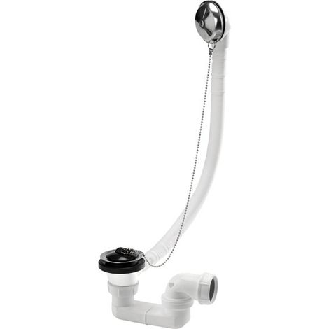 Nicoll – Vidage baignoire inox avec bonchon-chaînette – Siphon 360 – Grille anti-odeur – Installation facile pour espaces confinés