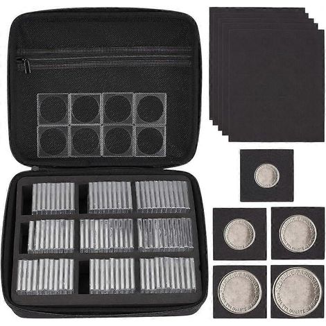 Boîte de rangement pour 100 pièces de monnaie (48 mm), coffret de collection en plastique avec joint d'étanchéité de 5 tailles différentes. (1/5)