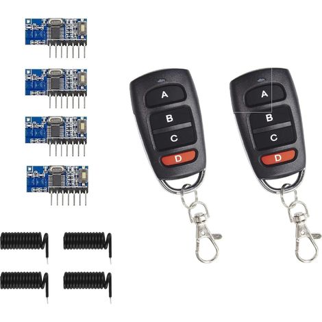 Modules RF sans Fil RX480E-4C 433mhz 2 émetteurs et 4 récepteurs 4 canaux avec 1527 Code d'apprentissage pour télécommande (1/5)