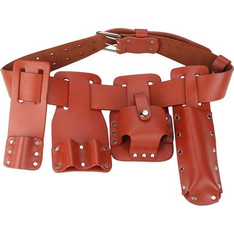 Ceinture à outils 5 en 1, Pochette à outils D'échafaudage en Cuir avec Accessoires de Support pour Marteau de Clé de Niveau (1/5)